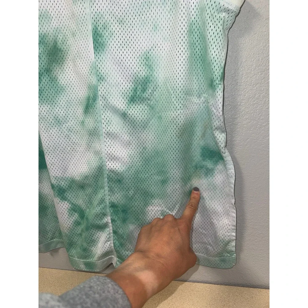 Nike Green Tie Dye Mesh Basketball Jersey Tank Top Small